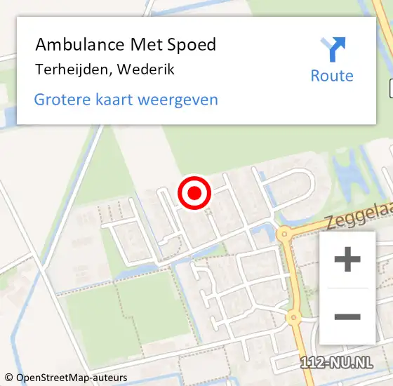 Locatie op kaart van de 112 melding: Ambulance Met Spoed Naar Terheijden, Wederik op 8 november 2015 12:41