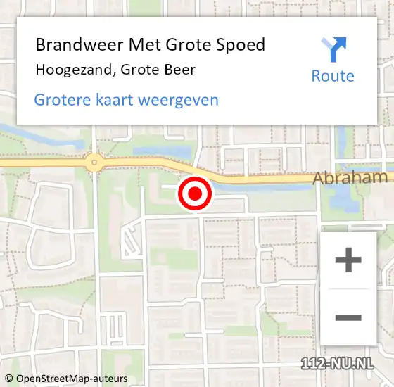 Locatie op kaart van de 112 melding: Brandweer Met Grote Spoed Naar Hoogezand, Grote Beer op 26 november 2013 11:25