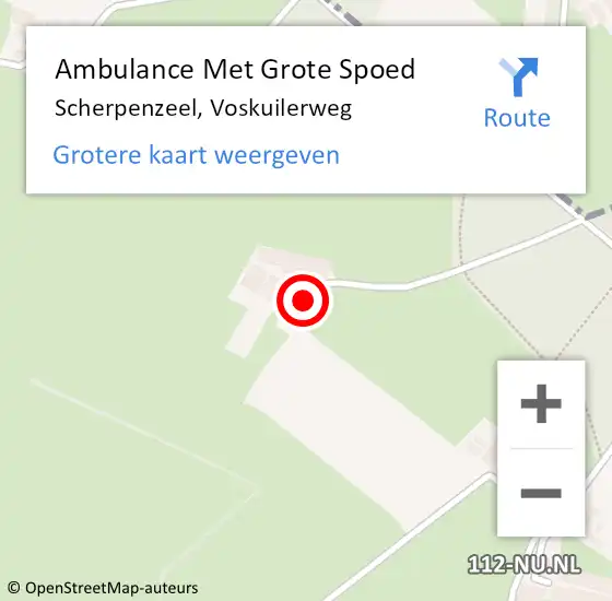 Locatie op kaart van de 112 melding: Ambulance Met Grote Spoed Naar Scherpenzeel, Voskuilerweg op 8 november 2015 13:47