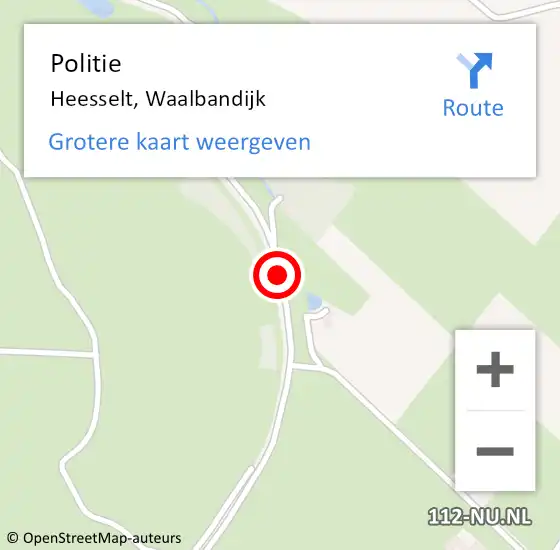Locatie op kaart van de 112 melding: Politie Heesselt, Waalbandijk op 8 november 2015 14:16
