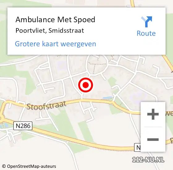 Locatie op kaart van de 112 melding: Ambulance Met Spoed Naar Poortvliet, Smidsstraat op 8 november 2015 17:47