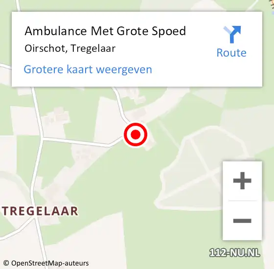 Locatie op kaart van de 112 melding: Ambulance Met Grote Spoed Naar Oirschot, Tregelaar op 8 november 2015 18:54