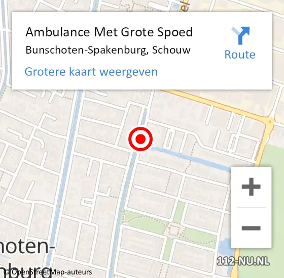 Locatie op kaart van de 112 melding: Ambulance Met Grote Spoed Naar Bunschoten-Spakenburg, Schouw op 8 november 2015 19:30