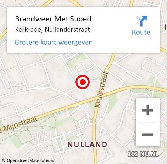 Locatie op kaart van de 112 melding: Brandweer Met Spoed Naar Kerkrade, Nullanderstraat op 8 november 2015 22:53