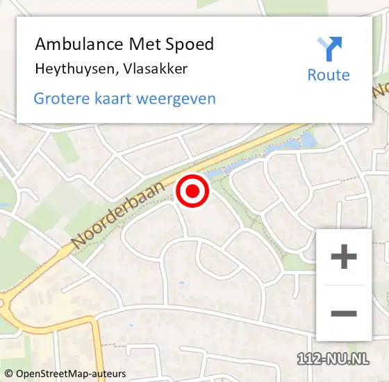 Locatie op kaart van de 112 melding: Ambulance Met Spoed Naar Heythuysen, Vlasakker op 9 november 2015 08:07