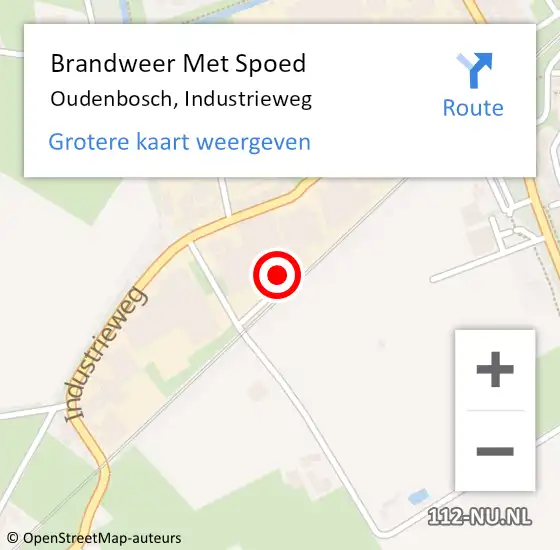 Locatie op kaart van de 112 melding: Brandweer Met Spoed Naar Oudenbosch, Industrieweg op 9 november 2015 10:56