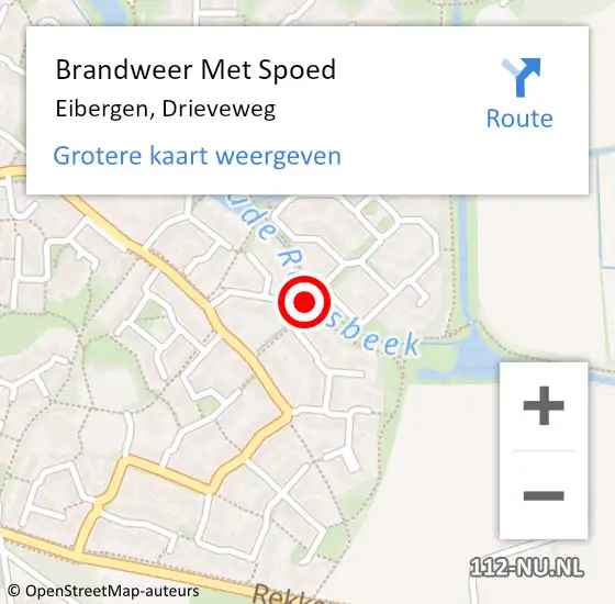 Locatie op kaart van de 112 melding: Brandweer Met Spoed Naar Eibergen, Drieveweg op 9 november 2015 15:19