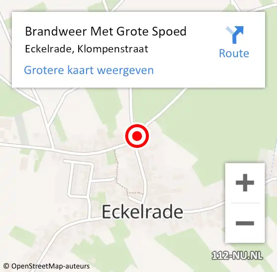 Locatie op kaart van de 112 melding: Brandweer Met Grote Spoed Naar Eckelrade, Klompenstraat op 9 november 2015 16:37