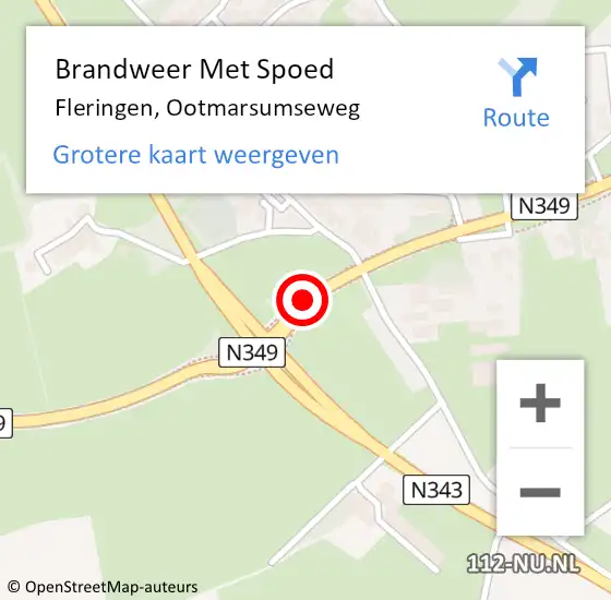 Locatie op kaart van de 112 melding: Brandweer Met Spoed Naar Fleringen, Ootmarsumseweg op 26 november 2013 13:27