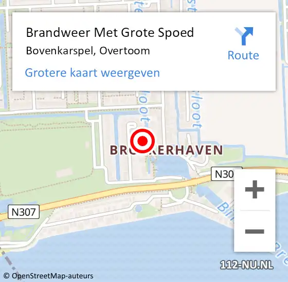 Locatie op kaart van de 112 melding: Brandweer Met Grote Spoed Naar Bovenkarspel, Overtoom op 9 november 2015 22:16