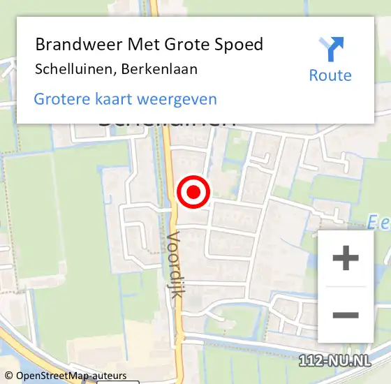 Locatie op kaart van de 112 melding: Brandweer Met Grote Spoed Naar Schelluinen, Berkenlaan op 9 november 2015 22:54