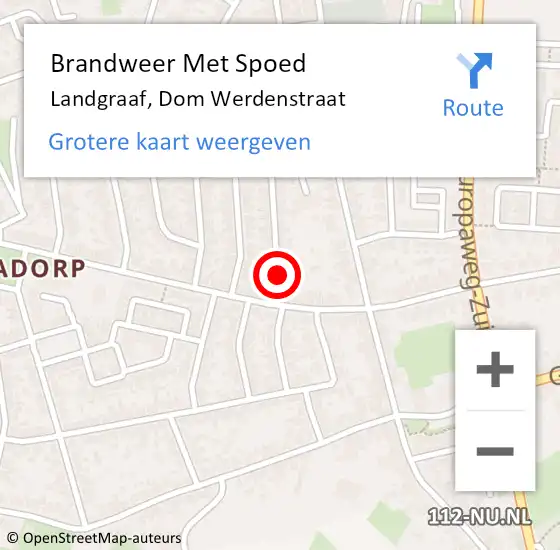 Locatie op kaart van de 112 melding: Brandweer Met Spoed Naar Landgraaf, Dom Werdenstraat op 10 november 2015 04:40