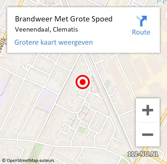 Locatie op kaart van de 112 melding: Brandweer Met Grote Spoed Naar Veenendaal, Clematis op 10 november 2015 08:50