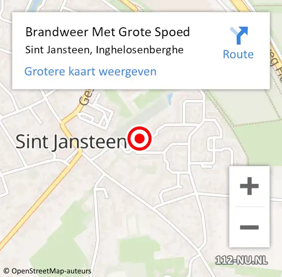 Locatie op kaart van de 112 melding: Brandweer Met Grote Spoed Naar Sint Jansteen, Inghelosenberghe op 10 november 2015 10:59