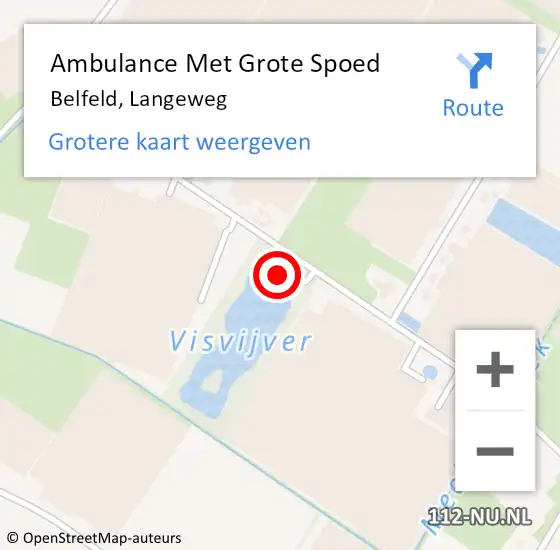 Locatie op kaart van de 112 melding: Ambulance Met Grote Spoed Naar Belfeld, Langeweg op 10 november 2015 12:00