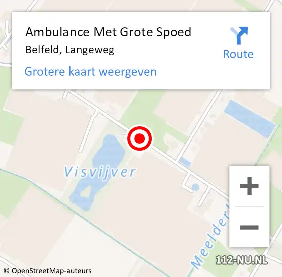 Locatie op kaart van de 112 melding: Ambulance Met Grote Spoed Naar Belfeld, Langeweg op 10 november 2015 12:07