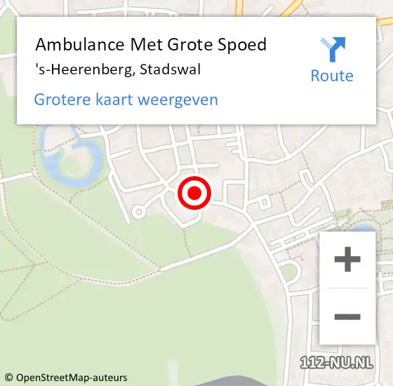 Locatie op kaart van de 112 melding: Ambulance Met Grote Spoed Naar 's-Heerenberg, Stadswal op 26 november 2013 14:20