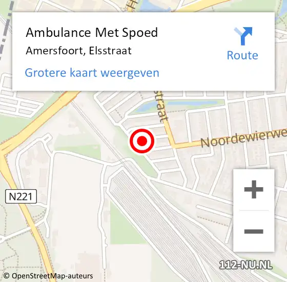 Locatie op kaart van de 112 melding: Ambulance Met Spoed Naar Amersfoort, Elsstraat op 10 november 2015 15:07