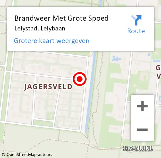 Locatie op kaart van de 112 melding: Brandweer Met Grote Spoed Naar Lelystad, Lelybaan op 10 november 2015 15:11