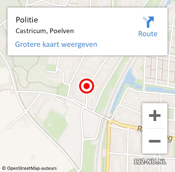 Locatie op kaart van de 112 melding: Politie Castricum, Poelven op 10 november 2015 16:58