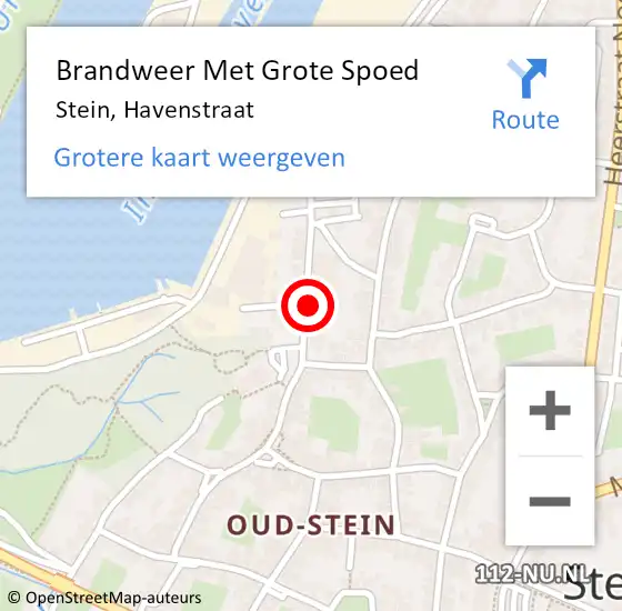 Locatie op kaart van de 112 melding: Brandweer Met Grote Spoed Naar Stein, Havenstraat op 10 november 2015 16:59