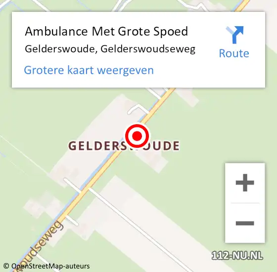 Locatie op kaart van de 112 melding: Ambulance Met Grote Spoed Naar Gelderswoude, Gelderswoudseweg op 10 november 2015 17:28