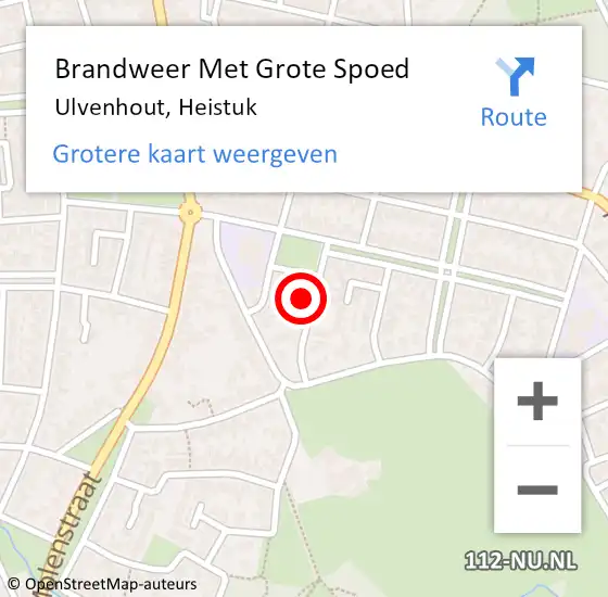 Locatie op kaart van de 112 melding: Brandweer Met Grote Spoed Naar Ulvenhout, Heistuk op 10 november 2015 17:44