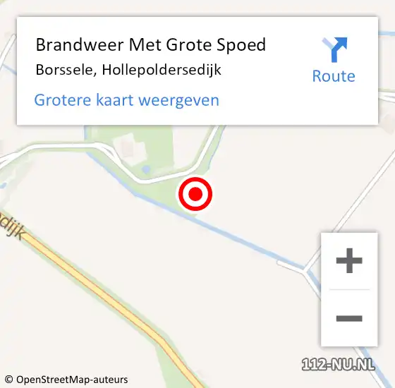 Locatie op kaart van de 112 melding: Brandweer Met Grote Spoed Naar Borssele, Hollepoldersedijk op 10 november 2015 19:08