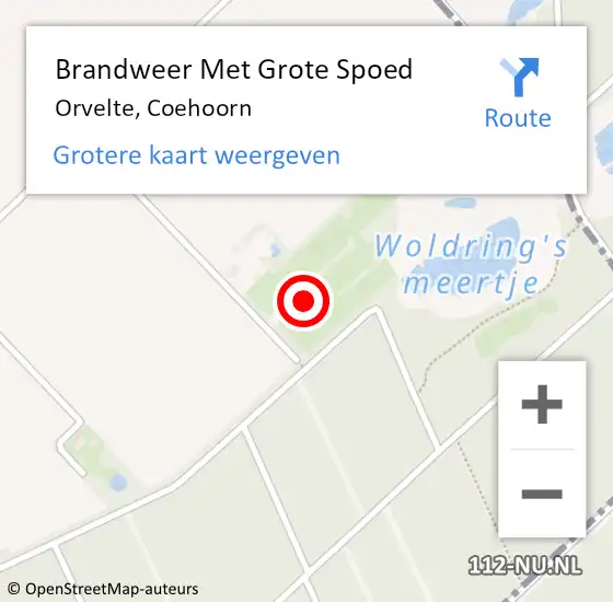 Locatie op kaart van de 112 melding: Brandweer Met Grote Spoed Naar Orvelte, Coehoorn op 10 november 2015 19:21