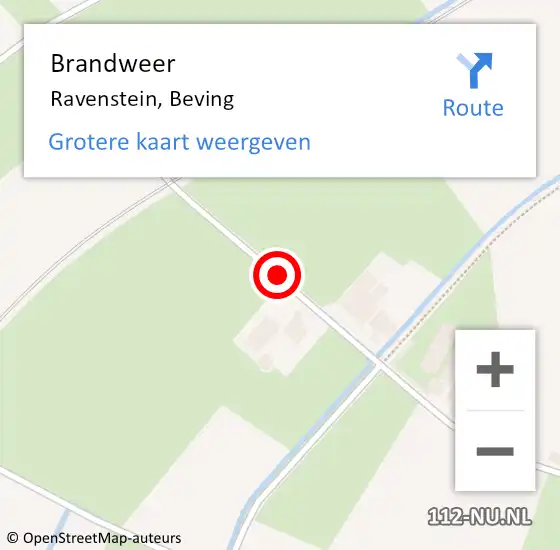 Locatie op kaart van de 112 melding: Brandweer Ravenstein, Beving op 10 november 2015 21:37