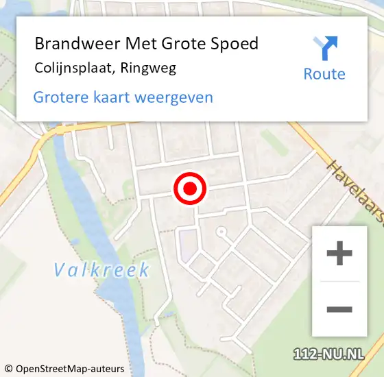 Locatie op kaart van de 112 melding: Brandweer Met Grote Spoed Naar Colijnsplaat, Ringweg op 11 november 2015 00:00