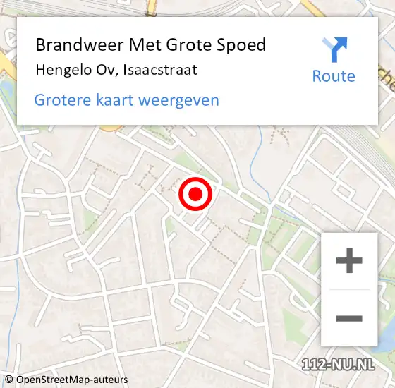 Locatie op kaart van de 112 melding: Brandweer Met Grote Spoed Naar Hengelo Ov, Isaacstraat op 11 november 2015 00:20