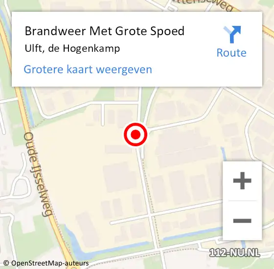 Locatie op kaart van de 112 melding: Brandweer Met Grote Spoed Naar Ulft, de Hogenkamp op 11 november 2015 09:28