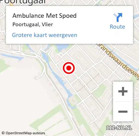 Locatie op kaart van de 112 melding: Ambulance Met Spoed Naar Poortugaal, Vlier op 11 november 2015 14:50