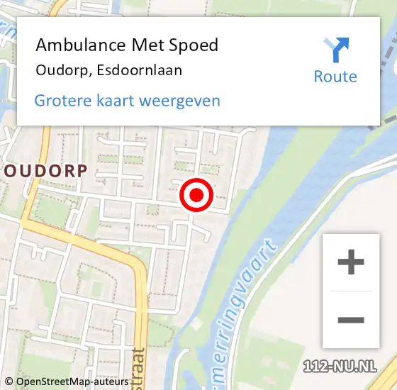 Locatie op kaart van de 112 melding: Ambulance Met Spoed Naar Oudorp, Esdoornlaan op 11 november 2015 17:31