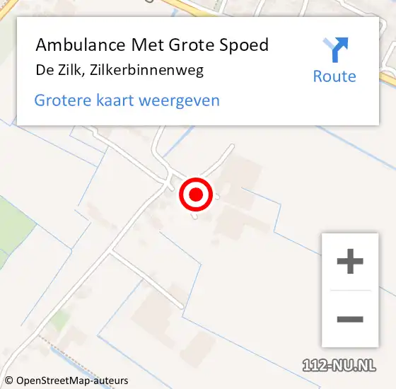 Locatie op kaart van de 112 melding: Ambulance Met Grote Spoed Naar De Zilk, Zilkerbinnenweg op 11 november 2015 17:46