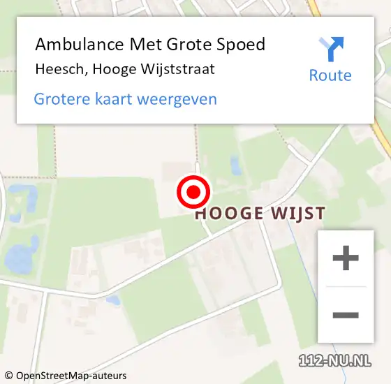 Locatie op kaart van de 112 melding: Ambulance Met Grote Spoed Naar Heesch, Hooge Wijststraat op 26 november 2013 16:54