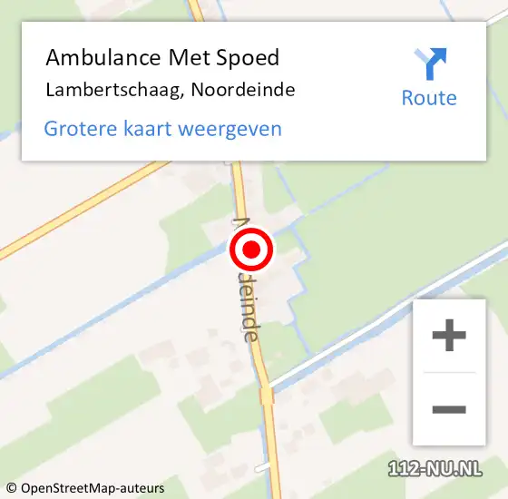 Locatie op kaart van de 112 melding: Ambulance Met Spoed Naar Lambertschaag, Noordeinde op 11 november 2015 19:59