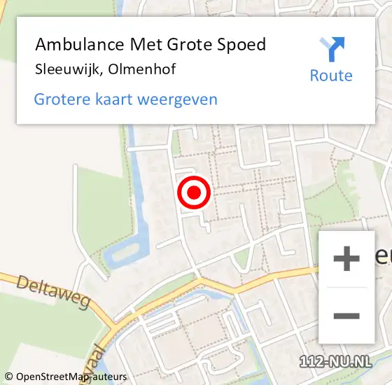 Locatie op kaart van de 112 melding: Ambulance Met Grote Spoed Naar Sleeuwijk, Olmenhof op 11 november 2015 22:59