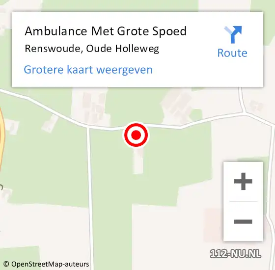 Locatie op kaart van de 112 melding: Ambulance Met Grote Spoed Naar Renswoude, Oude Holleweg op 12 november 2015 10:19