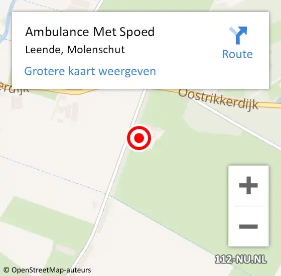 Locatie op kaart van de 112 melding: Ambulance Met Spoed Naar Leende, Molenschut op 12 november 2015 10:21