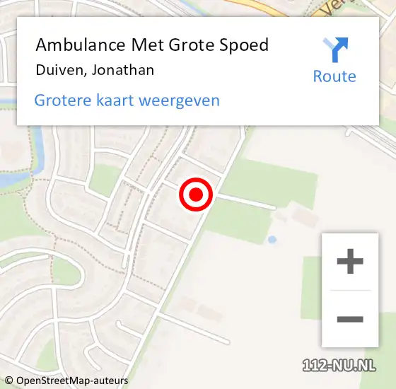 Locatie op kaart van de 112 melding: Ambulance Met Grote Spoed Naar Duiven, Jonathan op 12 november 2015 10:33