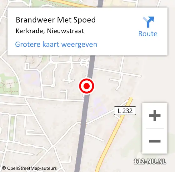 Locatie op kaart van de 112 melding: Brandweer Met Spoed Naar Kerkrade, Nieuwstraat op 12 november 2015 19:06