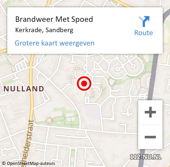 Locatie op kaart van de 112 melding: Brandweer Met Spoed Naar Kerkrade, Sandberg op 12 november 2015 19:28