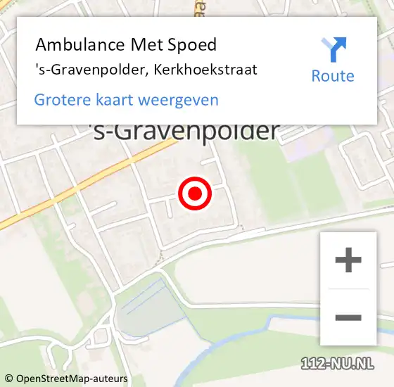 Locatie op kaart van de 112 melding: Ambulance Met Spoed Naar 's-Gravenpolder, Kerkhoekstraat op 12 november 2015 21:25