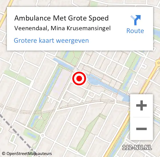 Locatie op kaart van de 112 melding: Ambulance Met Grote Spoed Naar Veenendaal, Mina Krusemansingel op 13 november 2015 05:48