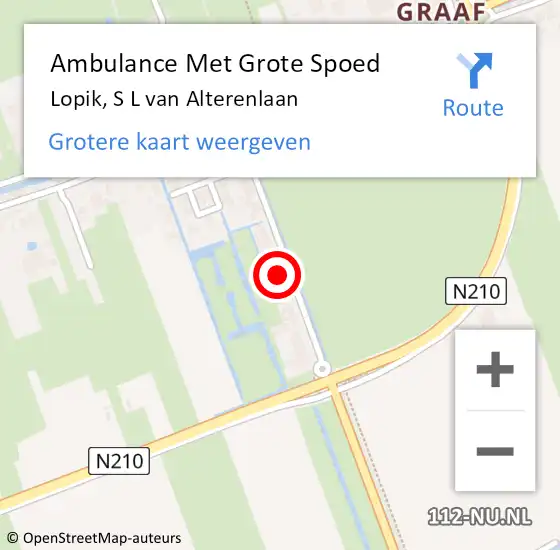 Locatie op kaart van de 112 melding: Ambulance Met Grote Spoed Naar Lopik, S L van Alterenlaan op 13 november 2015 05:52