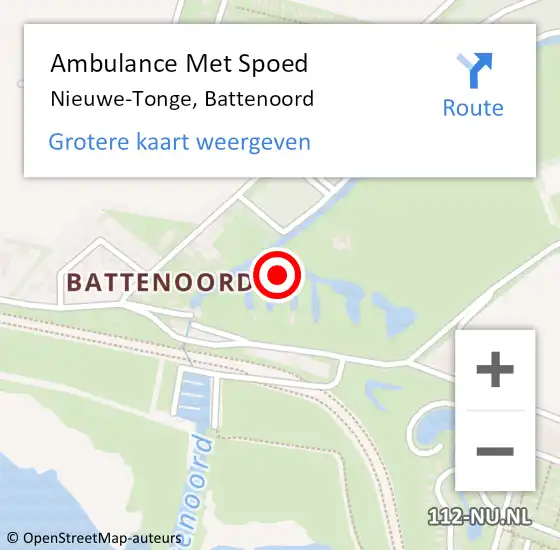 Locatie op kaart van de 112 melding: Ambulance Met Spoed Naar Nieuwe-Tonge, Battenoord op 13 november 2015 09:32