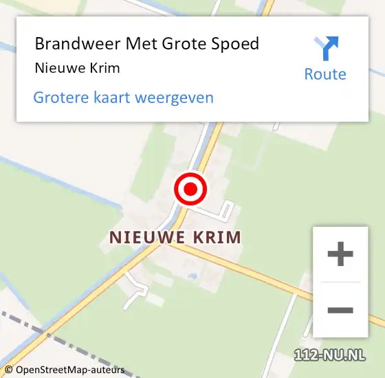 Locatie op kaart van de 112 melding: Brandweer Met Grote Spoed Naar Nieuwe Krim op 26 november 2013 19:20