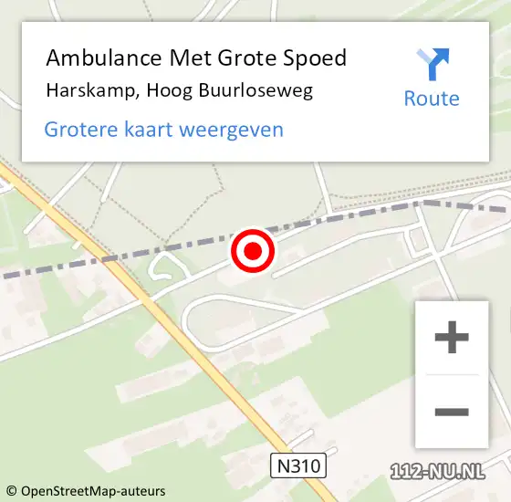 Locatie op kaart van de 112 melding: Ambulance Met Grote Spoed Naar Harskamp, Hoog Buurloseweg op 13 november 2015 13:57